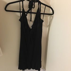 H&M Ruffle Black Halter Dress 4